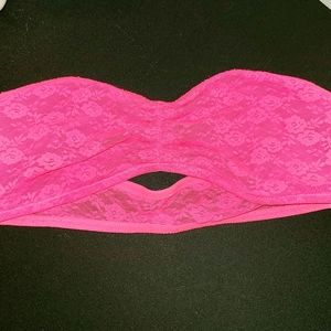 Pink Victoria Secret Lace Bandeau Bra